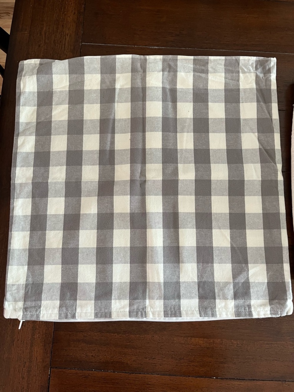 IKEA Buffalo Plaid Grey White Throw Pillow Cover 20x20 Cotton - Picture 4 of 6